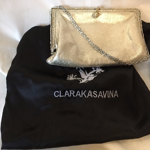Clara Kasavina Gold Crystal Evening Clutch - Picture 1 of 6
